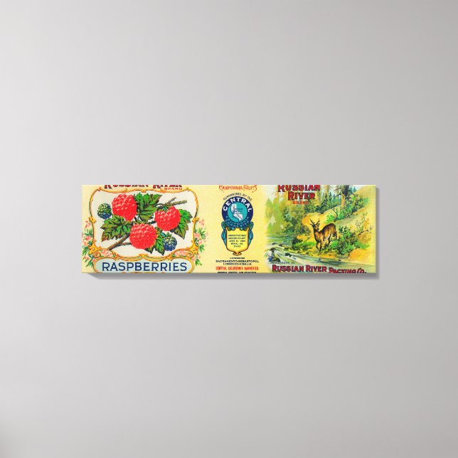 Russian River Raspberry Label Canvas Print (Front)