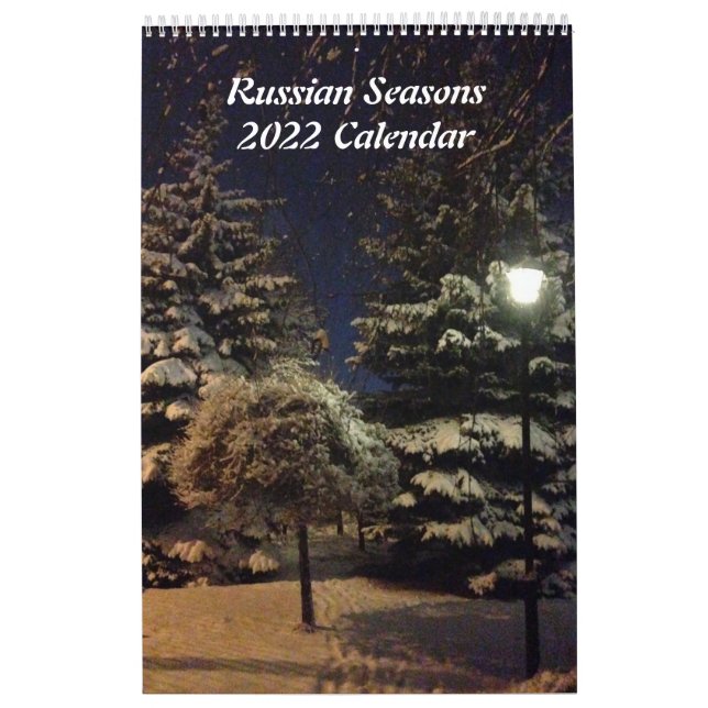 Russian Seasons Single Page Small Calendar, White Calendar (Cover)