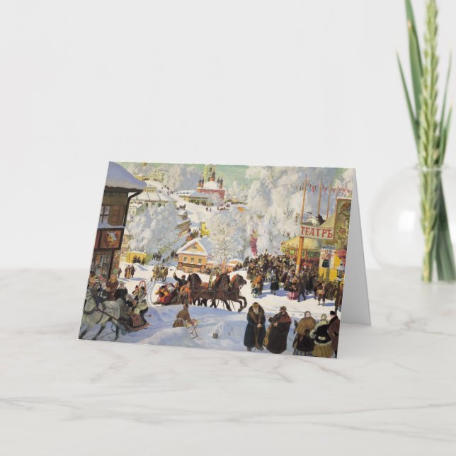 Russian Snow Scene Christmas Card (Front)