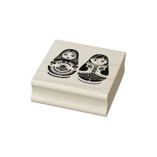 Russian Stacking Doll Wood Art Stamp