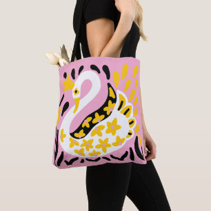 Russian Style Fairy Tale Royal Crowned Swan Tote Bag