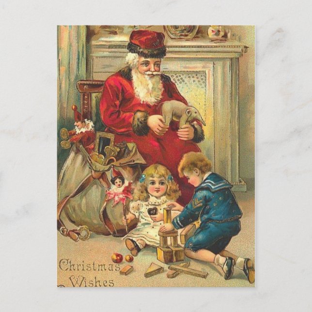 Russian Style Santa Christmas Card Toys (Front)