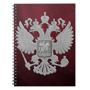 Russian symbol flag red spiral notebook