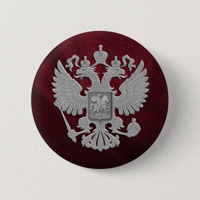 Russian symbol red flag 6 cm round badge (Front)