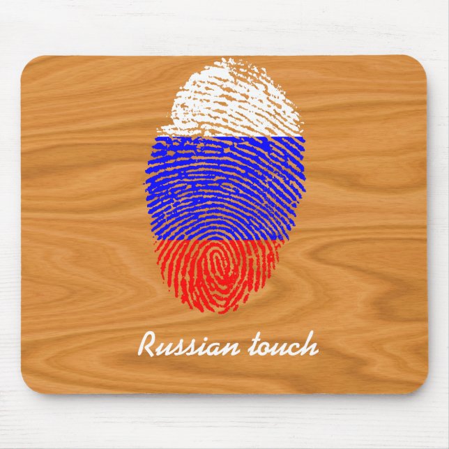 Russian touch fingerprint flag mouse pad (Front)