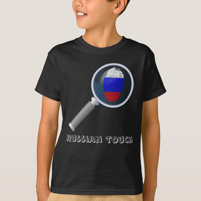 Russian touch fingerprint flag T-Shirt (Front)