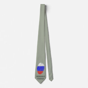 Russian touch fingerprint flag tie