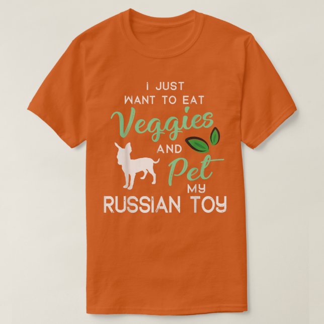 Russian Toy Funny Vegan Dog Lover Owner Xmas Birth T-Shirt (Design Front)