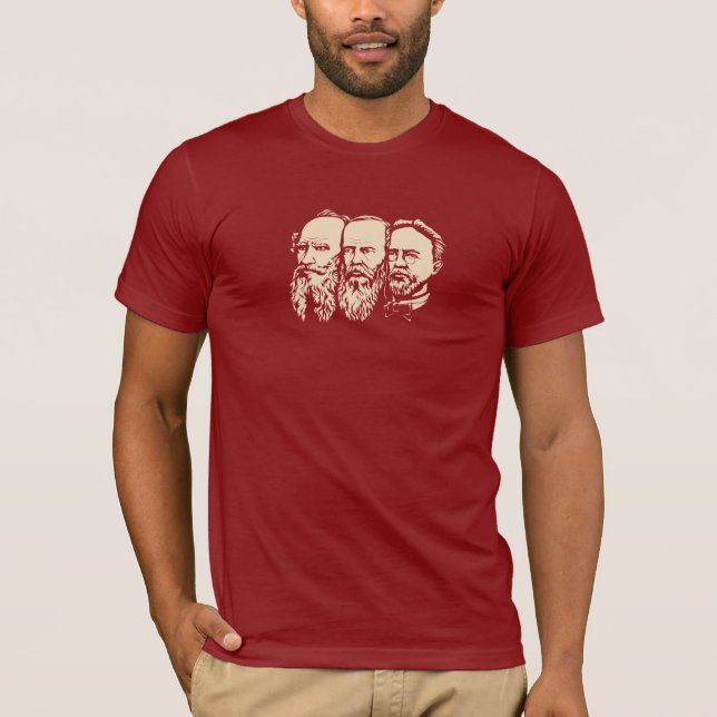 Russian Troika: Tolstoy, Dostoevsky, Chekhov T-Shirt (Front)