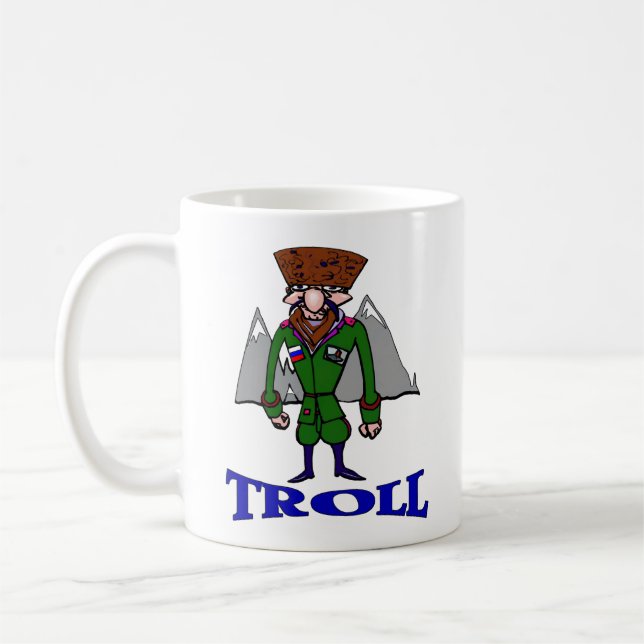 Russian Troll Cartoon Coffee Mug (Left)