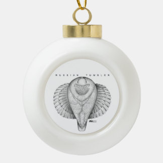 Russian Tumbler Top View Ceramic Ball Christmas Ornament