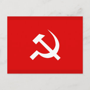 Russian USSR Hammer & Sickle Flag Postcard