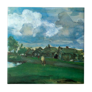 Russian Village Valentin Serov Tile