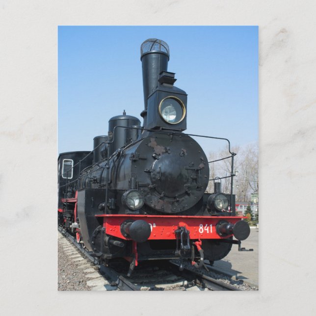 Russian vintage steam locomotive Ov-841 Postcard (Front)