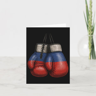 Russian Vintage Style Boxing Gloves With Russia Fl Card