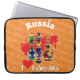 Russland - Russia Babuschka Gerätehülle 10" - 15" Laptop Sleeve