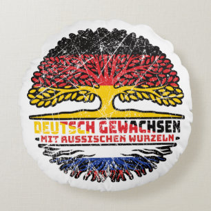 Russland Russisch Deutsch Deutschland Baum Wurzel Round Cushion