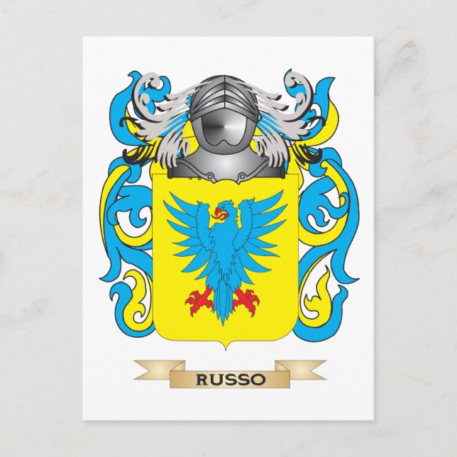 Russo Coat of Arms (Family Crest) Postcard (Front)