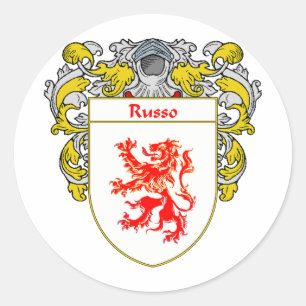 Russo Coat of Arms (Mantled) Classic Round Sticker
