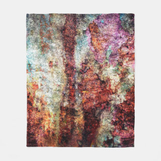 Rust abstract colorful grunge fleece blanket