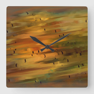 Rust Abstract Wall Clock