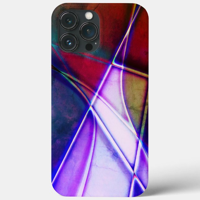 Rust aged coloured geometric shapes with neon ligh Case-Mate iPhone case (Back)