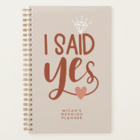 Rust Almond I Said Yes Diamond & Heart Wedding