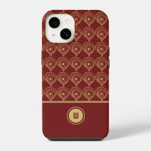 Rust and Gold Boho Monogram Pattern iPhone 14 Case