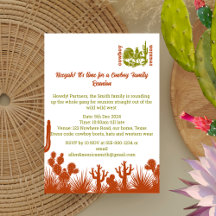 rust and olive green cowboy cactus tree reunion