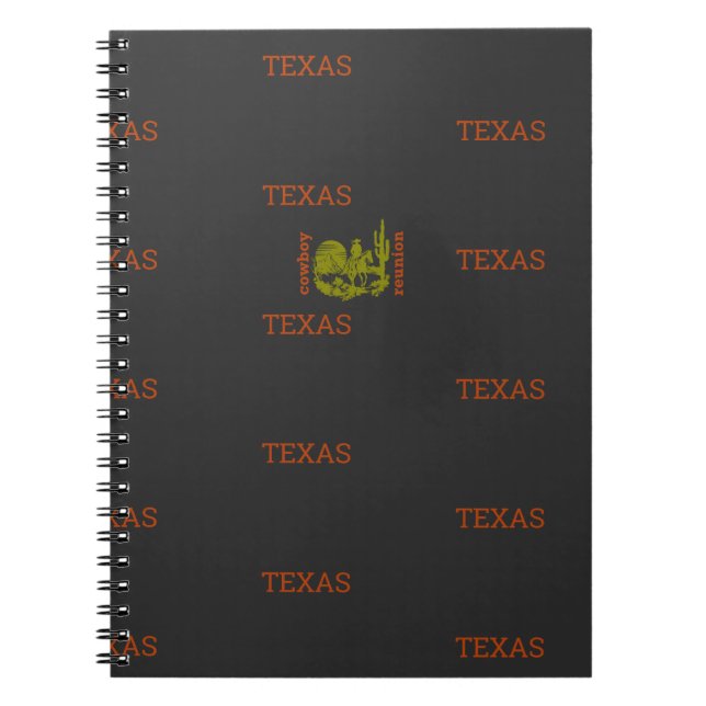 rust and olive green cowboy cactus tree reunion notebook (Front)