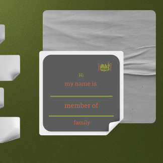 rust and olive green cowboy cactus tree reunion square sticker