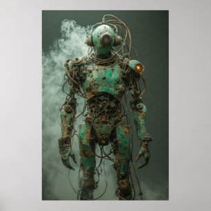 Rust and Remnants: A Dystopian Android Poster
