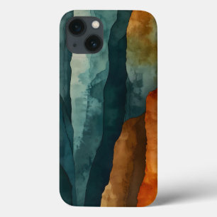 Rust and Teal iPhone 13 Case