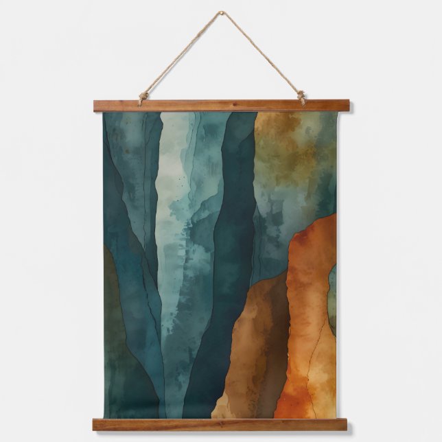 Rust and Teal Hanging Tapestry (Front)