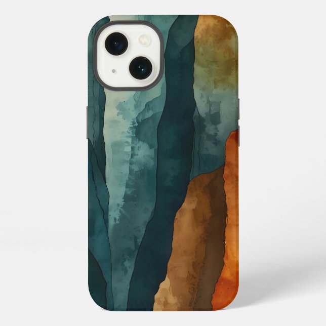 Rust and Teal iPhone Case (Back)