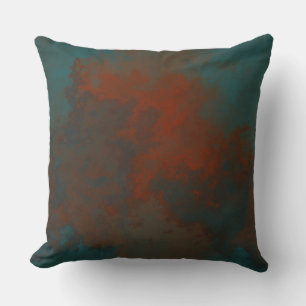 Rust and Teal Marble abstract Cushion