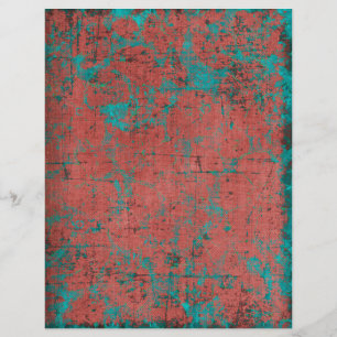 Rust and Turquoise Grunge Scrapbook Paper