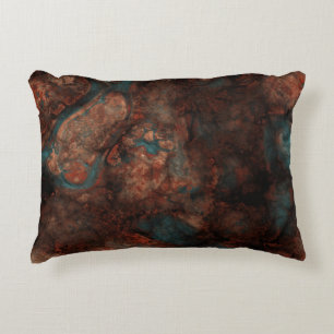 Rust and turquoise stone  decorative cushion