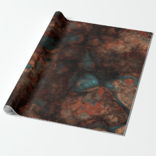 Rust and turquoise stone  wrapping paper