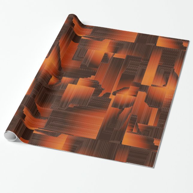 Rust Art Deco Wrapping Paper (Unrolled)