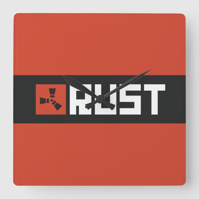 RUST Banner BRWB Square Wall Clock (Front)