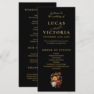 Rust & Bloom Moody Autumn Floral Wedding Program