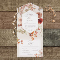 Rust Blush Fall Boho Floral Frame Cream Dinner