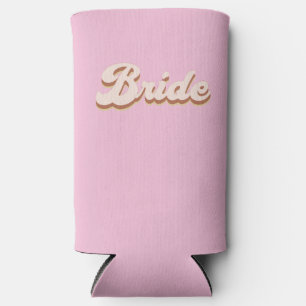 Rust Boho Retro  Bachelorette Party Bride  Seltzer Can Cooler