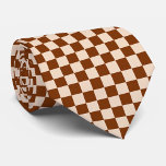 Rust brown and beige checkerboard pattern tie<br><div class="desc">A seamless brown and beige checkerboard pattern with uniformly sized squares,  creating a classic,  symmetrical appearance. The design is simple and balanced.</div>