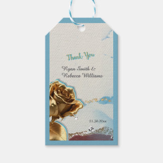 Rust Brown Blue Gold Wedding Gift Tag