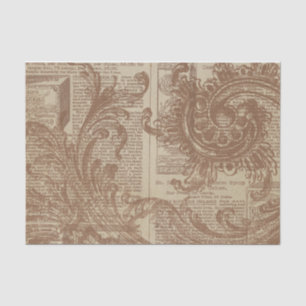 Rust Brown Filigree Tissue Paper
