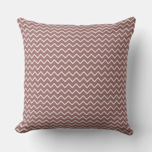 Rust Brown Polka Dot/ Zig Zag Reversible Pillow