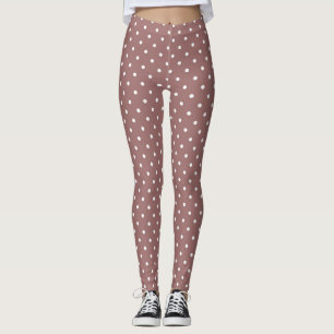 Rust Brown Women's Polka Dot Leggings