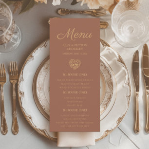 Rust Burnt Orange Wedding Reception Love Birds  Menu